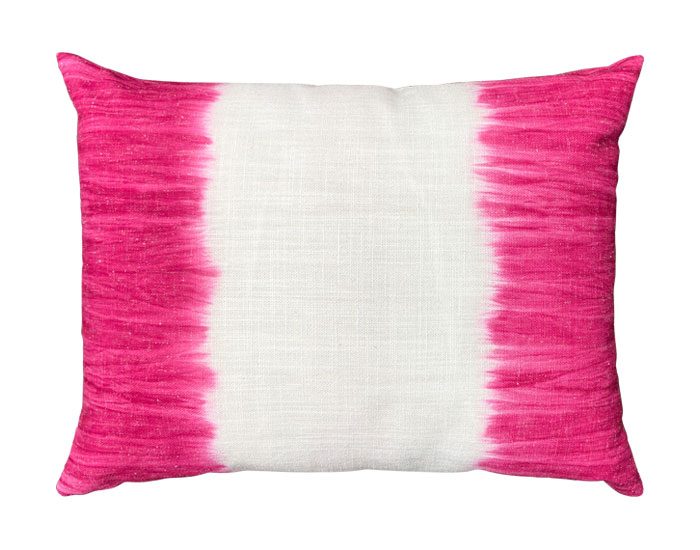 COJÍN DOBLE CARA DEGRADE VERTICAL COLOR MAGENTA Y DECORACIÓN ARENA (45×45cm)