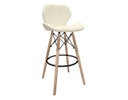 BANCO PARA BARRA GREMIO VINIPIEL BEIGE BASE MADERA Y METAL (102×44×44cm)