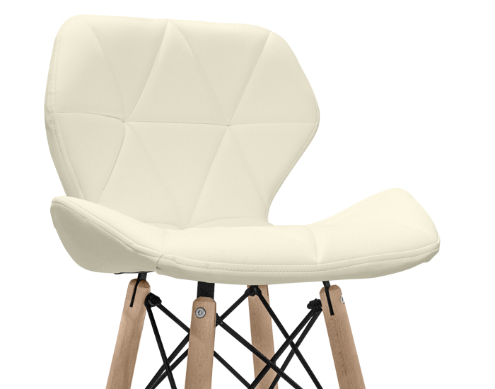 BANCO PARA BARRA GREMIO VINIPIEL BEIGE BASE MADERA Y METAL (102×44×44cm)