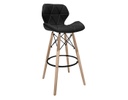 BANCO PARA BARRA GREMIO VINIPIEL NEGRO BASE MADERA Y METAL (102×44×44cm)