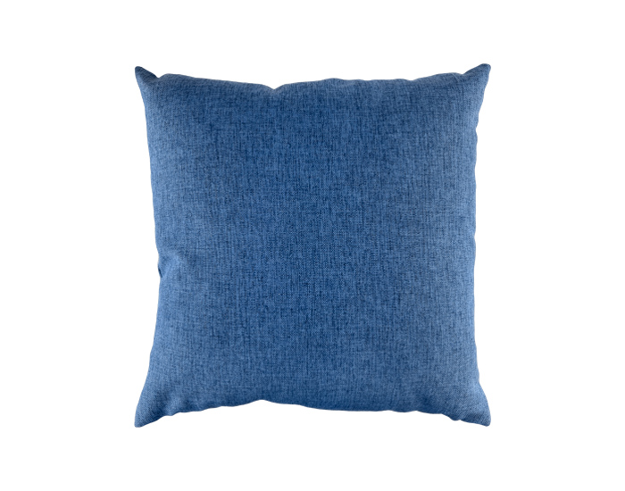 COJÍN DOBLE CARA DIAMPRI COLOR AZUL CON DECORACIÓN BLANCO (50×50CM)