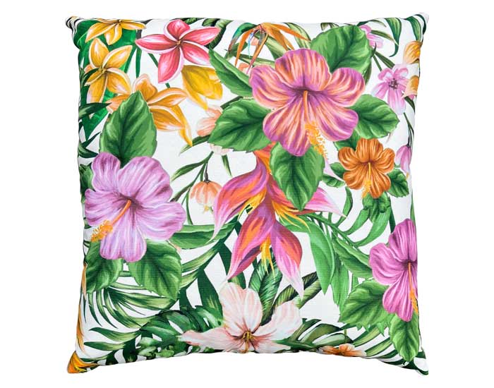 COJÍN FLORENTINA CON FLORES DECORATIVAS MULTICOLOR (50×50cm)