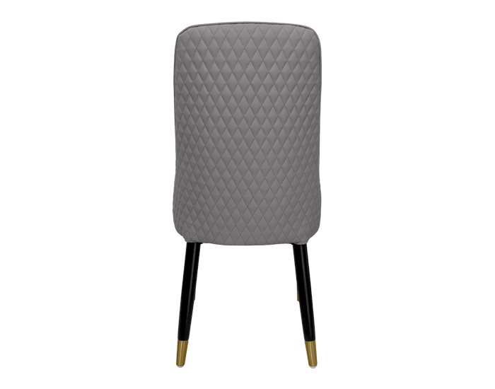 SILLA ROMA COLOR GRIS Y BLANCO DE VINIPIEL CON MADERA NATURAL NEGRA (94×47×47cm)