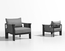 SET SALA LIGO PARA JARDÍN COLOR NEGRO CON MESA DE CENTRO Y LATERAL (5 PZS)