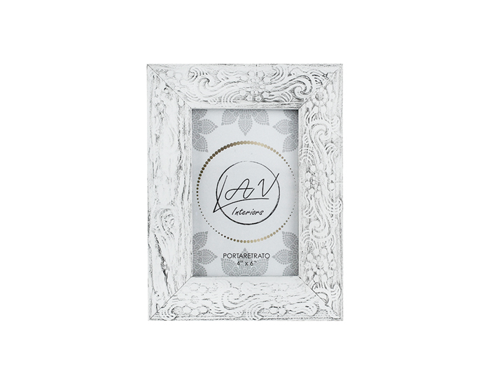 PORTARRETRATO DALILA CHICO FLOR BLANCO DESLAVADO (20×15cm)