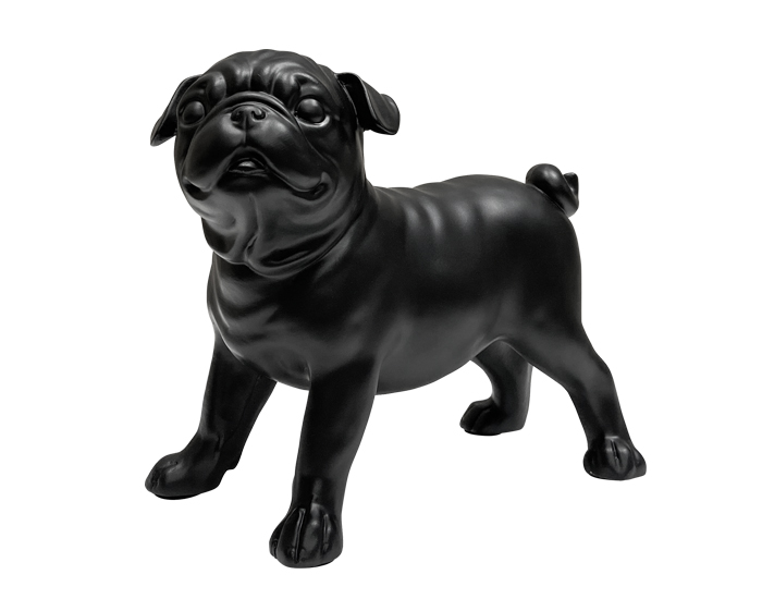 ESCULTURAS DECORATIVAS PUGS FRANK NEGRO (2 PZAS)