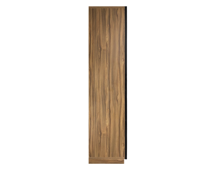 VITRINA CRISTAL/MADERA NEGRO MATE CON LUZ LED (240×90×55cm) (MÓDULO DE 4 REPISAS)