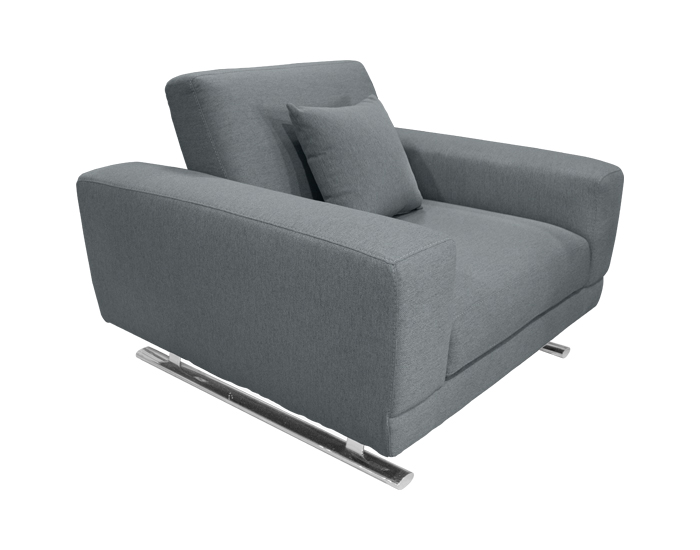 SILLÓN INDIVIDUAL COLOR GRIS DENIM CON RESPALDOS DESLIZABLES (3 PZAS)