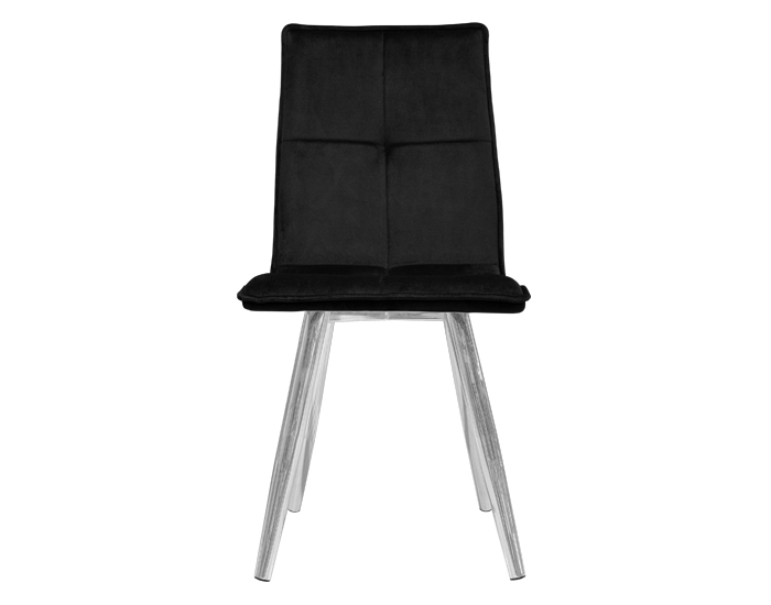 SILLA HOP COLOR NEGRO BASE METAL CROMO (90×46×39cm)