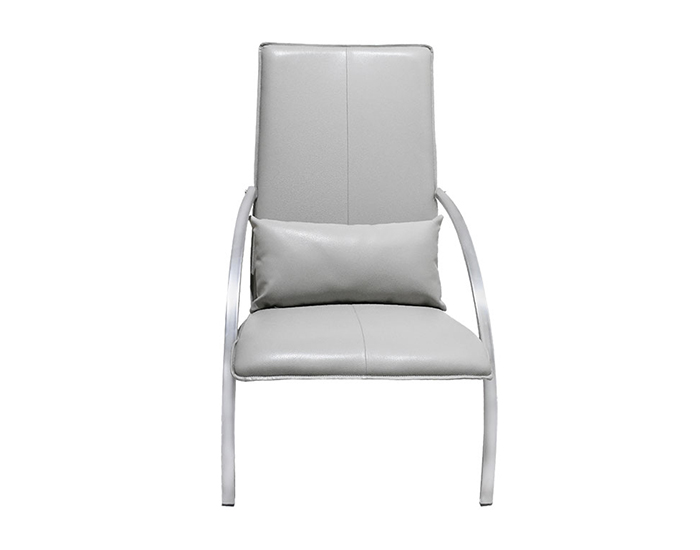 SILLA VIGO BLANCO/ BASE NIQUEL CEPILLADO 63X102X93