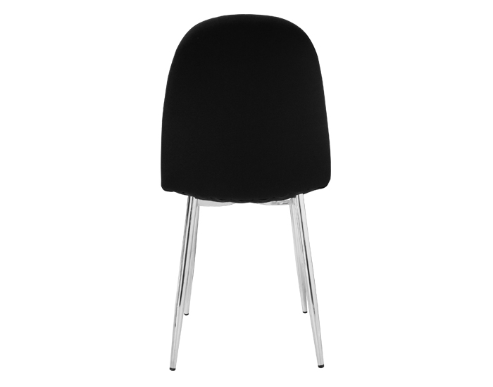 SILLA FANSY COLOR NEGRO BASE METAL CROMO (88×40×40cm)