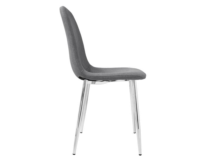 SILLA FANSY COLOR GRIS PERLA BASE METAL CROMO (88×40×40cm)