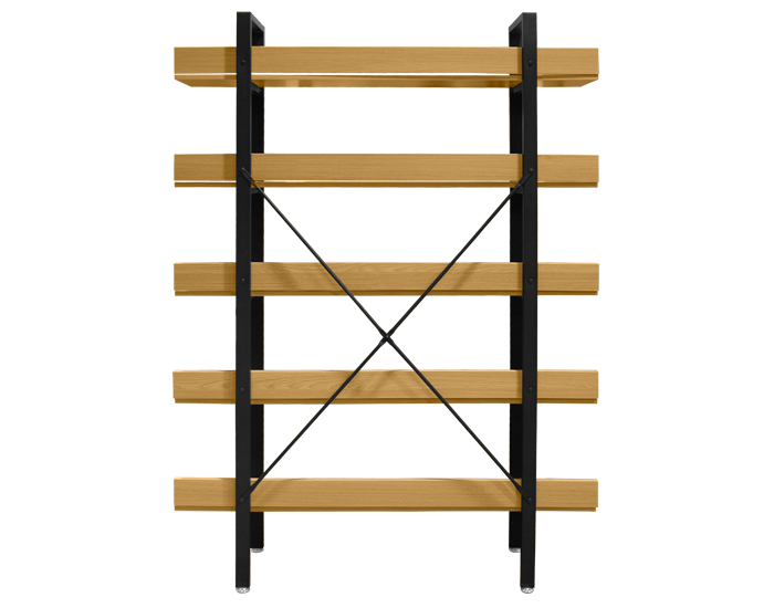 ESTANTERÍA BRONX MADERA Y BASE DE METAL NEGRO (171.2×120×28.2cm)