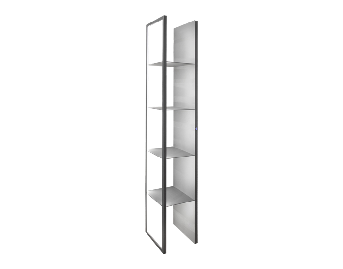 ESTANTE DECORATIVO CON LUCES LED DE ACERO INOXIDABLE (180×32×29cm)