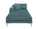 SALA TIPO L IZQUIERDA PARMA COLOR TURQUESA JEAN CON PATAS PLATEADAS (2 PZAS)