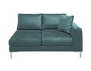 SALA TIPO L IZQUIERDA PARMA COLOR TURQUESA JEAN CON PATAS PLATEADAS (2 PZAS)