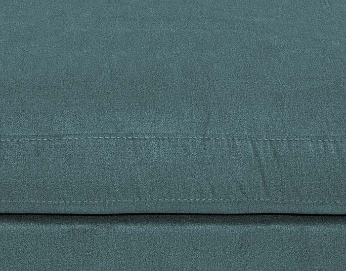 SALA TIPO L IZQUIERDA PARMA COLOR TURQUESA JEAN CON PATAS PLATEADAS (2 PZAS)