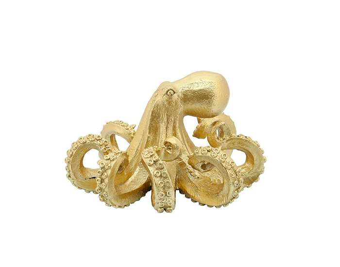 FIGURA DECORATIVA PULPO DORADO (15.5×27cm)