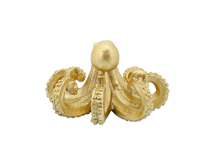 FIGURA DECORATIVA PULPO DORADO (15.5×27cm)