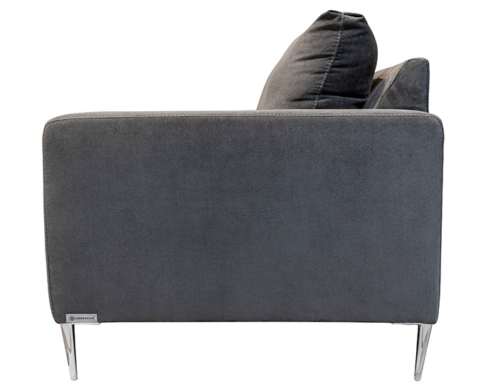 SALA BLU 32 COLOR GRIS MEDIO CON PATAS DE METAL (2 PZAS)