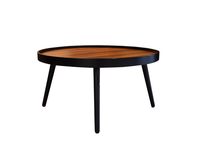 MESA DE CENTRO LUM CUBIERTA Y BASE MADERA DE NOGAL (39×76cm)