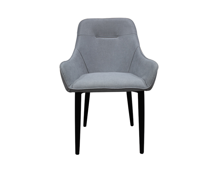 SILLA BURGOS GRIS ÁRTICO CON BASE DE METAL NEGRO (87×42.5×44.5cm)