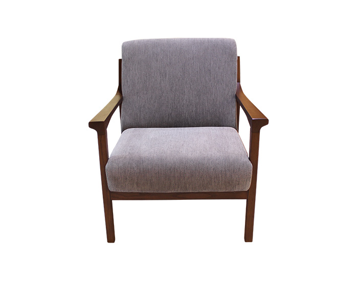 SILLON OCASIONAL EN COLOR GRIS CON BASE DE MADERA (82x67.5x73.4cm)