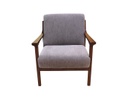 SILLON OCASIONAL EN COLOR GRIS CON BASE DE MADERA (82x67.5x73.4cm)