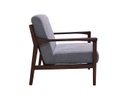 SILLON OCASIONAL EN COLOR GRIS CON BASE DE MADERA (82x67.5x73.4cm)