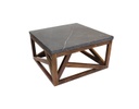 MESA DE CENTRO CUBIERTA DE MÁRMOL GRIS (80×80×40cm)