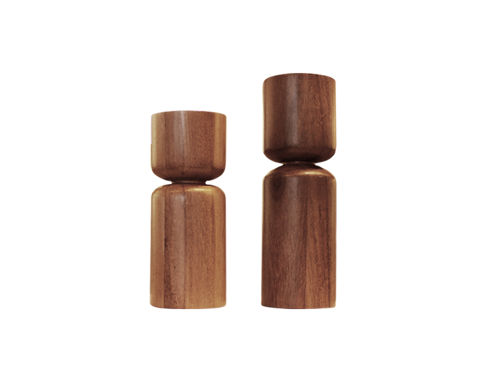 SET DE PORTAVELAS VERO MADERA (2 pzs)