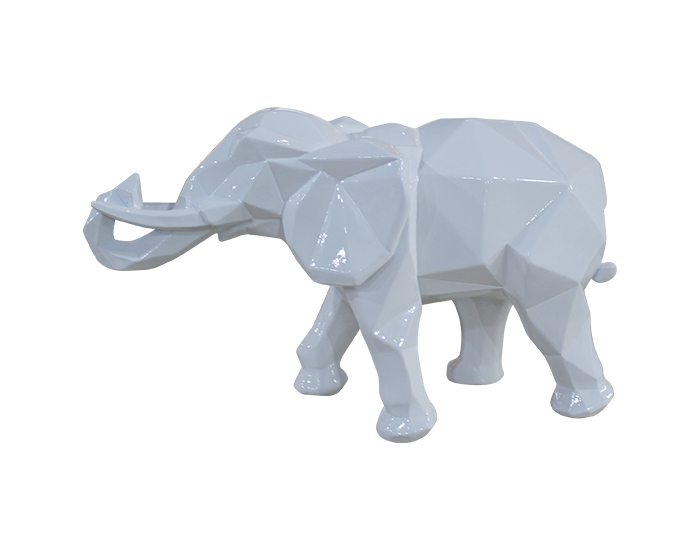 ESCULTURA DECORATIVA ELEPHANT BLANCO (27×10×17cm)