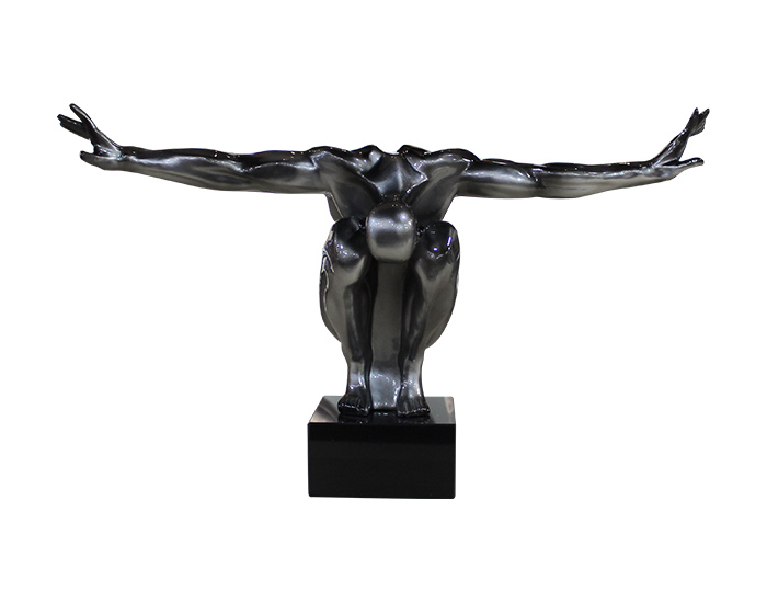 ESCULTURA DECORATIVA HUMANO GRIS (69×28×41cm)