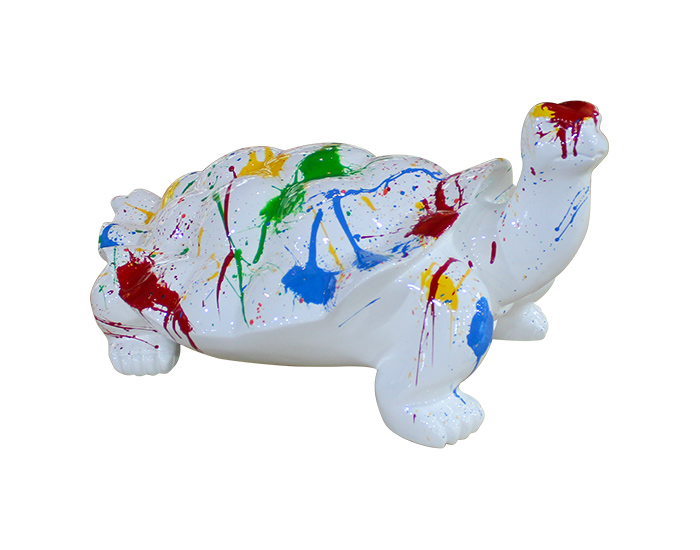 ESCULTURA DECORATIVA TORTUGA MULTICOLOR (58×30×41cm)