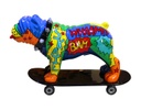 ESCULTURA DECORATIVA BULLDOG MULTICOLOR (60×36×17cm)