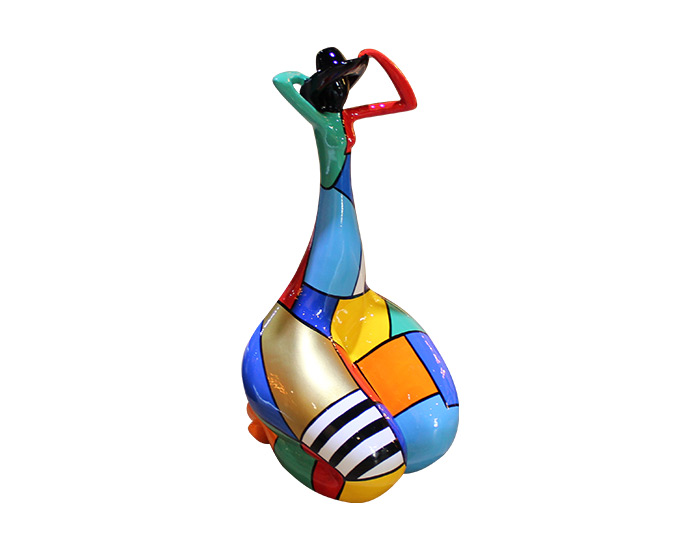 ESCULTURA DECORATIVA VENUS MULTICOLOR BRAZOS VERDE/NARANJA (23×20×43cm)