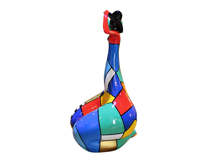 ESCULTURA DECORATIVA VENUS MULTICOLOR BRAZOS VERDE/NARANJA (23×20×43cm)