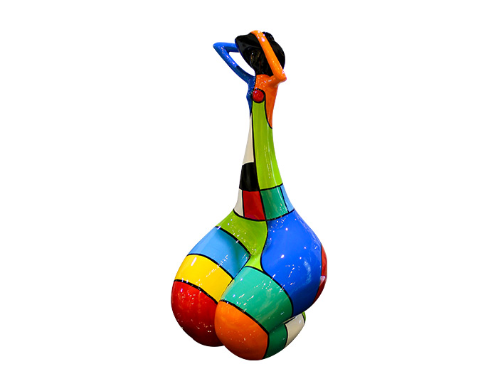 ESCULTURA DECORATIVA MUJER VENUS MULTICOLOR BRAZOS AZUL/NARANJA (23×20×43cm)