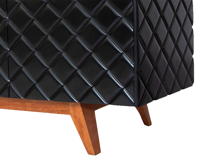 CREDENZA SQUARE NEGRO MATE (207×46×46cm)