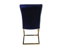 SILLA DE COMEDOR EX AZUL CON BASE DE ACERO INOXIDABLE DORADO