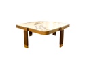 JUEGO DE MESA DE CENTRO MADRID ACABADO MÁRMOL CALACATTA NOGAL Y DETALLES DORADO (2 PZAS)