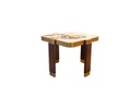 JUEGO DE MESA DE CENTRO MADRID ACABADO MÁRMOL CALACATTA NOGAL Y DETALLES DORADO (2 PZAS)