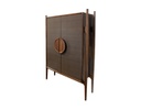 CAVA SAIK EN MADERA DE PAROTA COLOR NOGAL CON VINIPIEL (155×100×50cm)