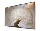 CUADRO ARBOL BLANCO C/DORADO C/MARCO DORADO (2X3Mts)