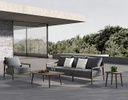 MESA DE CENTRO LEO P/JARDIN COLOR NEGRO Y MADERA TECA