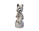 ESCULTURA DECORATIVA OSO NEGRO/BLANCO CON PLACA (46x28x80 cm)