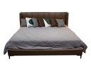 CAMA KING SIZE VINIPIEL CAFÉ CLARO PATAS NEGRAS (190×200cm)