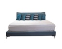 CAMA KING SIZE COLOR VERDE CON RESPALDO EN RAYAS (200×190cm)