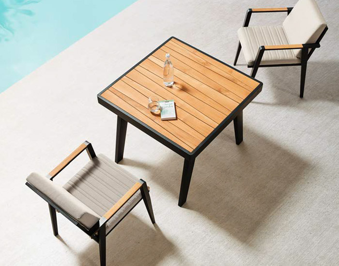 SET COMEDOR EMOTI PARA JARDÍN DE 4 SILLAS CON REPOSABRAZOS