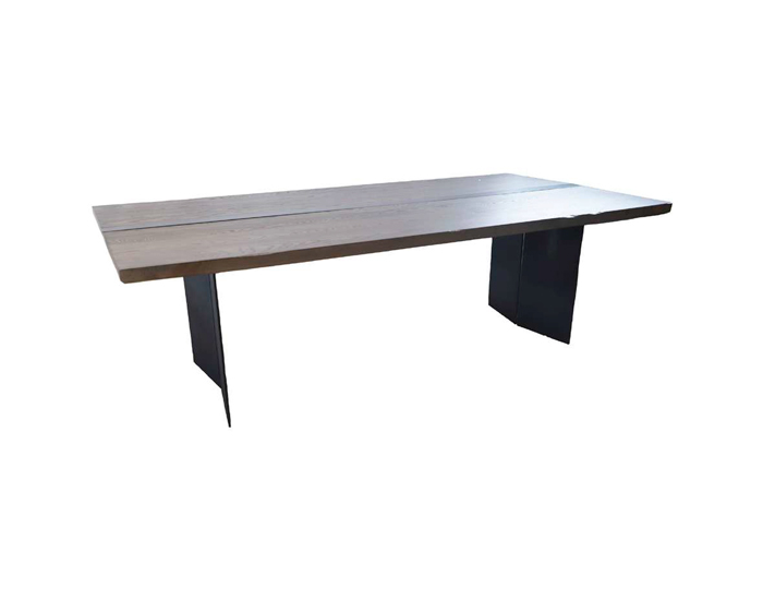 MESA DE COMEDOR 2.0 CON CUBIERTA DE MADERA Y ACERO 6-8 PERSONAS(240×120cm)